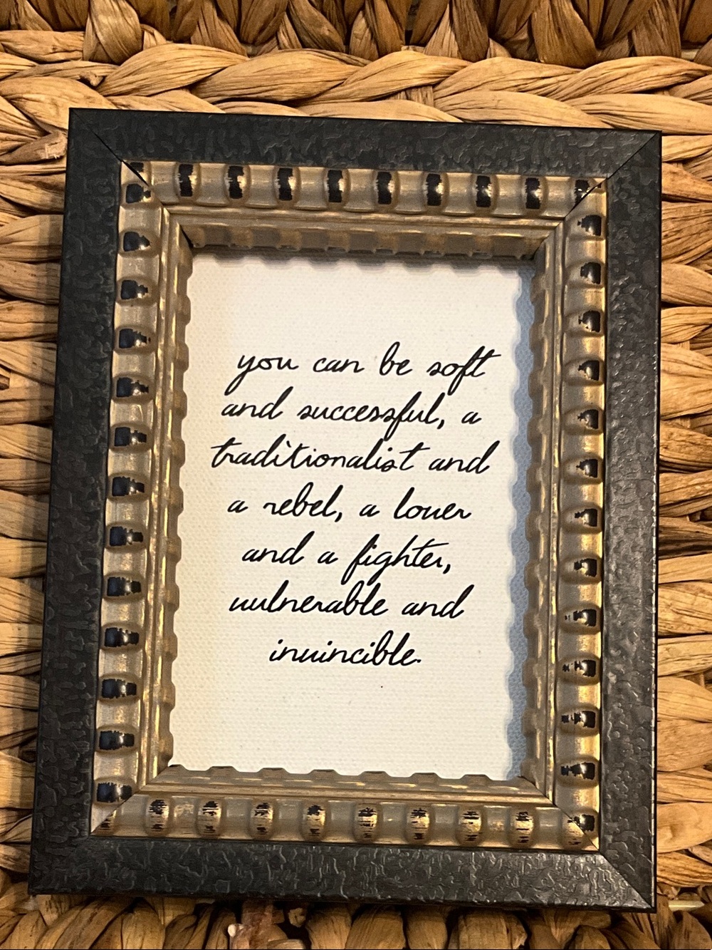 Black and Gold Decorative Picture Frame with Inspirational Print